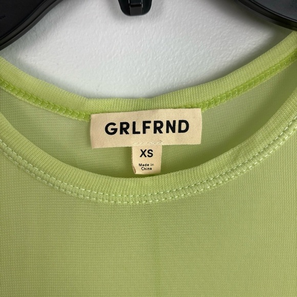 GRLFRND Long Sleeve Mesh Tee in Electric Lime Size XS - Picture 9 of 12
